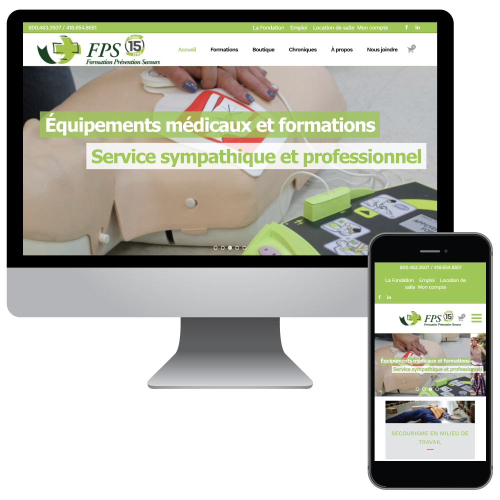 Conception site Web FPS Formation Prévention Secours